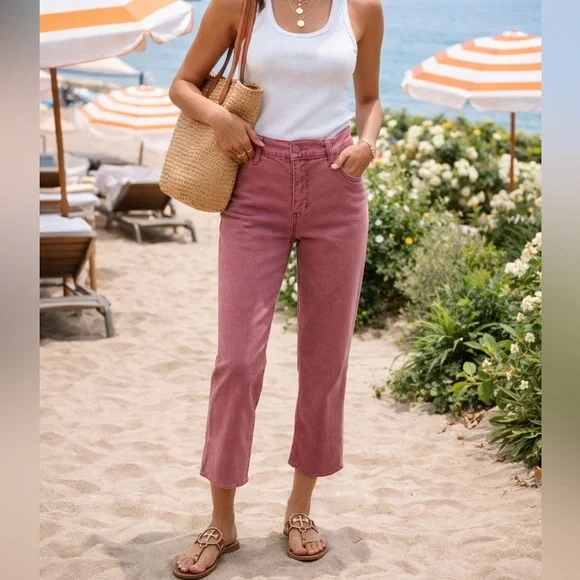 🌸 Tory Burch Pink Skinny Dusty Rose Jeans – Size 30 - Picture 1 of 16